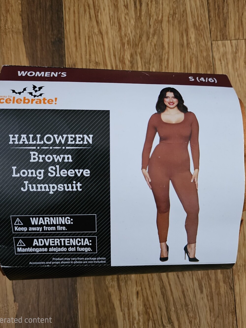 New Way To Celebrate Women's Halloween Brown Long Sleeve Jumpsuit Small 4-6